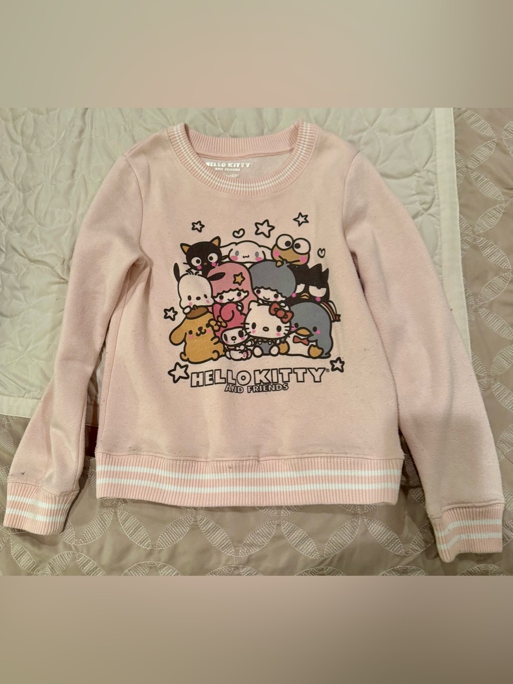 Hello Kitty & Friends Pink Fleece Sweatshirt Girls Medium (8/10)